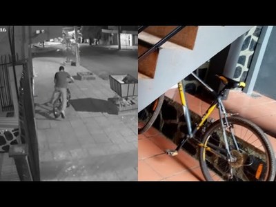 YA NO PERDONAN NADA: HURTAN UNA BICI Y LADRÓN ES CAPTADO POR CÁMARAS DE SEGURIDAD