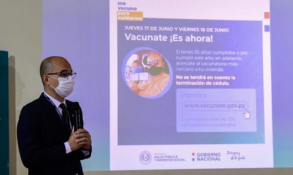 Jueves y viernes liberan vacunación Covid para adultos de 55 años