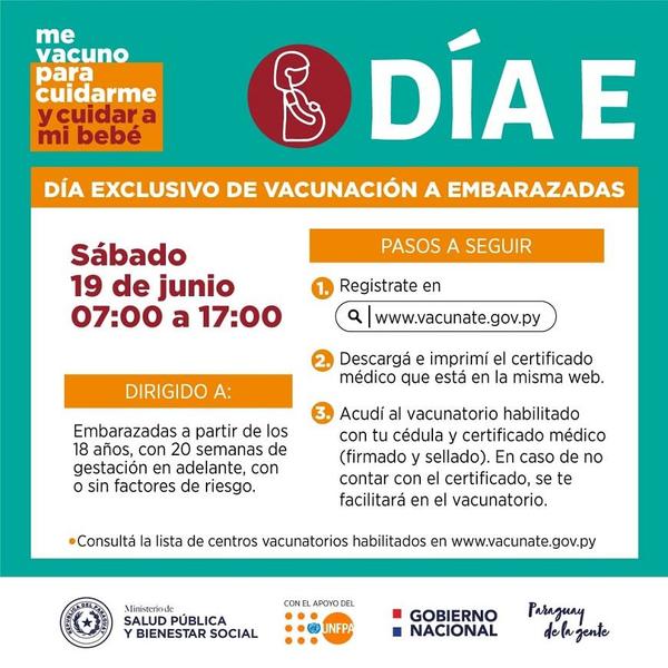 “Día E”: vacunación exclusiva para embarazadas, este sábado – Prensa 5