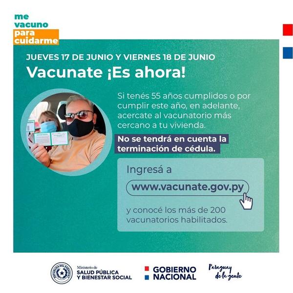 Vacunación a libre demanda para personas de 55 años en adelante, por tres días – Prensa 5