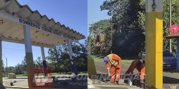 REALIZAN MEJORAS EN LA ESTACIÓN DE BOMBEROS DE CORONEL BOGADO