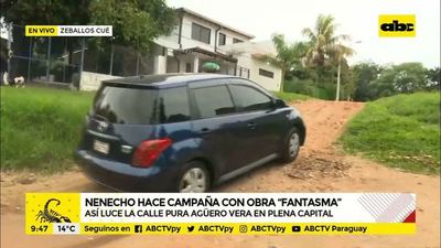 Calle supuestamente empedrada es “obra terminada” en una propaganda de Nenecho Rodríguez, pero sigue siendo de tierra, como hace más de 60 años - Nacionales - ABC Color