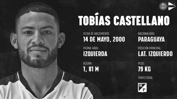 Tobías Castellano, primer refuerzo de Olimpia para el Clausura y Libertadores