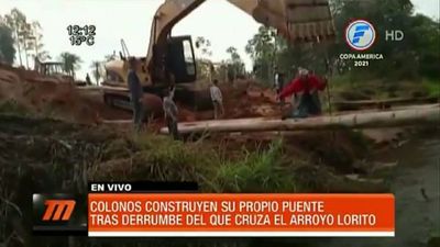 Pobladores se ingenian para instalar puente provisorio en Cruce Tacuatí 