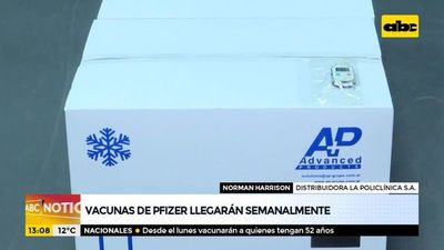 Vacunas Pfizer llegarían semanalmente - ABC Noticias - ABC Color