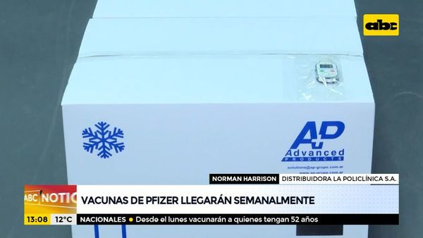 Vacunas Pfizer llegarían semanalmente - ABC Noticias - ABC Color