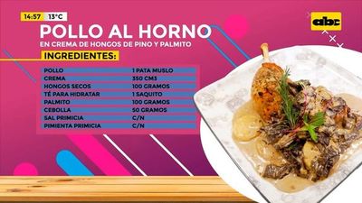 ¡Hoy cocinamos pollo al horno en crema de hongos de pino y palmitos! - Ensiestados - ABC Color