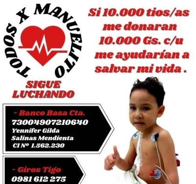 Diario HOY | Manuelito nos necesita para costear los gastos de su tratamiento en Argentina