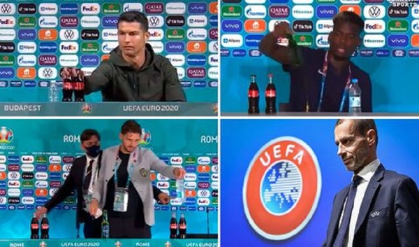 La UEFA pide a los jugadores de la Eurocopa 2020 que dejen de retirar las bebidas de los patrocinadores