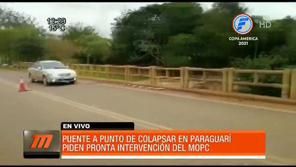 Alerta estado de puente entre Paraguarí y Cordillera