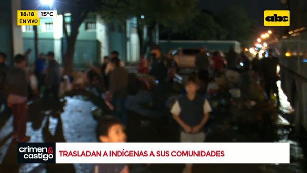 Indígenas que acampaban frente al INDI son trasladados a sus comunidades - Crimen y castigo - ABC Color