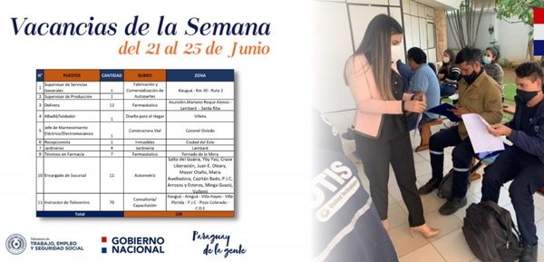 Ministerio de Trabajo recepcionó más de cien pedidos de puestos laborales » San Lorenzo PY