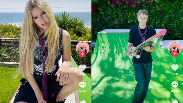 Fans enloquecen con estreno de Avril Lavigne en TikTok junto al skater Tony Hawk