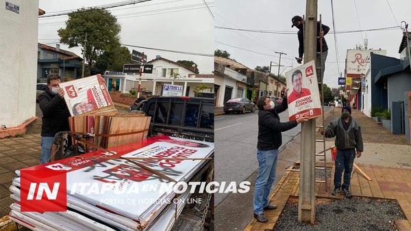 INTENSO RETIRO DE PROPAGANDA ELECTORAL DE CALLES DE ENCARNACIÓN.