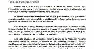 La Nación / H. Colorado considera “triste e hipócrita” actitud de Presidente