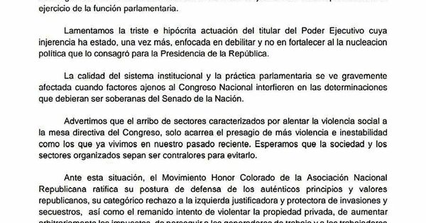 La Nación / H. Colorado considera “triste e hipócrita” actitud de Presidente