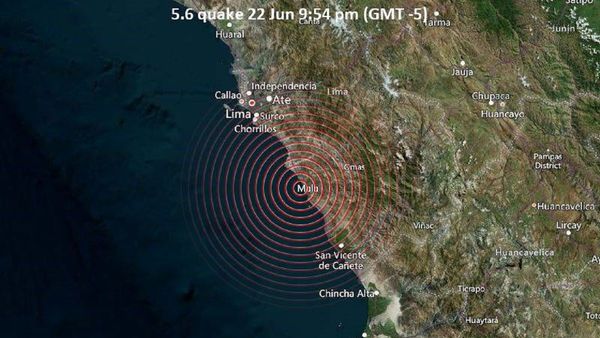 Un sismo de magnitud 6.0 sacude la costa central de Perú
