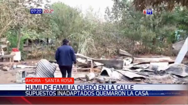 Queman casa de una familia humilde en Santa Rosa del Aguaray