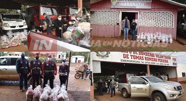 ENTREGA DE VÍVERES A VARIOS CUERPOS DE BOMBEROS VOLUNTARIOS DEL INTERIOR DE ITAPÚA