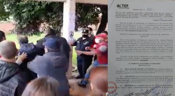 Diario HOY | Tras incidentes del domingo, ANR anula elecciones en el distrito de Félix Pérez Cardozo