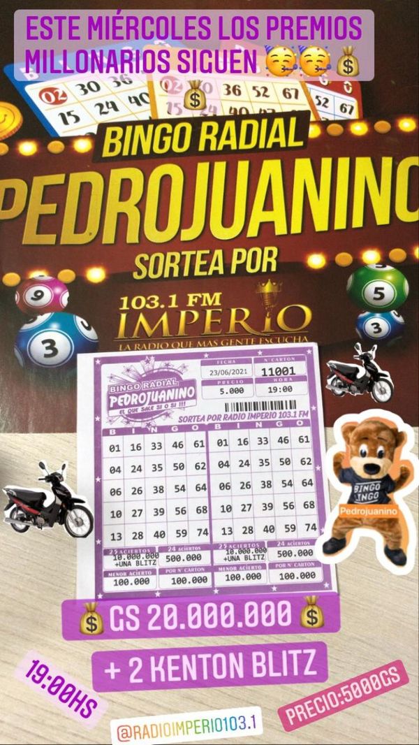 Bingo Radial Pedrojuanino el bingo que premia a todos