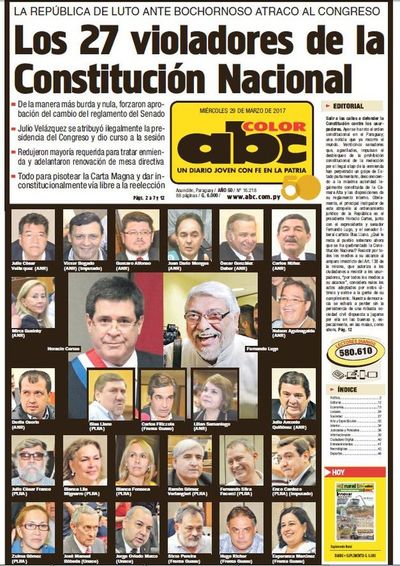 HC olvida su pacto con la izquierda y la sangre que tiñó la enmienda mau - Nacionales - ABC Color