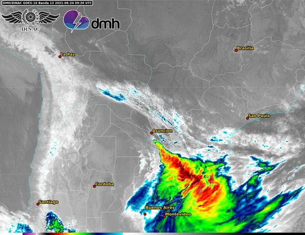 Jueves, con lluvias y tormentas - Nacionales - ABC Color
