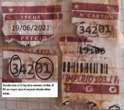 Avivado pretende adjudicarse premio con número de cartón adulterado