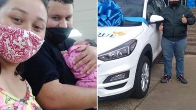 Doble alegría: ganó una camionetaza y nació su bebé