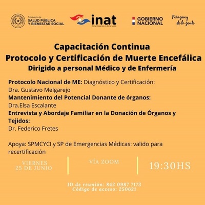 Atención personal de salud: capacitación en protocolo y certificación de muerte encefálica – Prensa 5