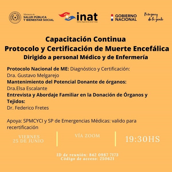 Atención personal de salud: capacitación en protocolo y certificación de muerte encefálica – Prensa 5