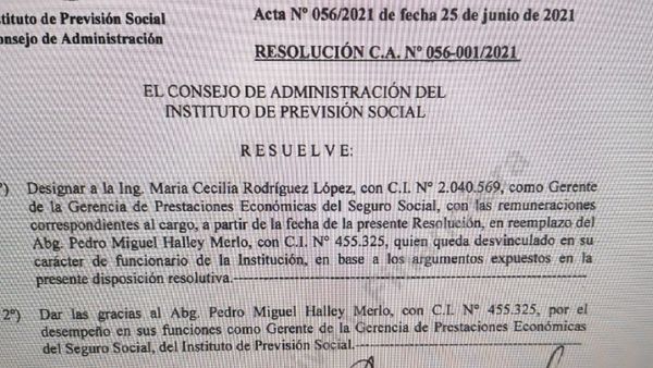 Pedro Halley fue destituido y lanzó bombas al IPS