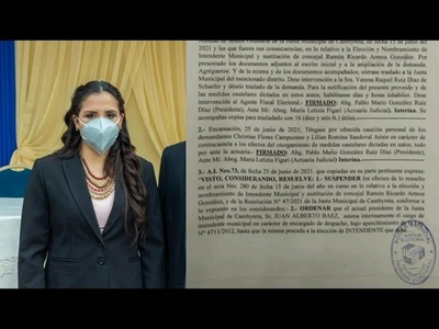 ANULAN ELECCIÓN DE RAQUEL RUIZ DÍAZ COMO INTENDENTE DE CAMBYRETÁ