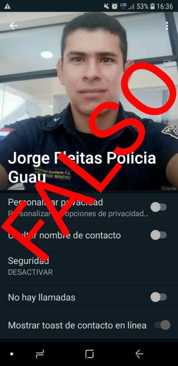 Estafan solicitando altas sumas de dinero con identidad suplantada de un policía - Nacionales - ABC Color