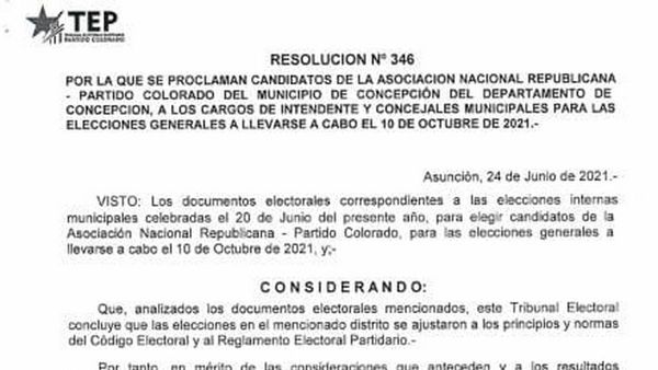 TEP computó departamentos de San Pedro y Concepción