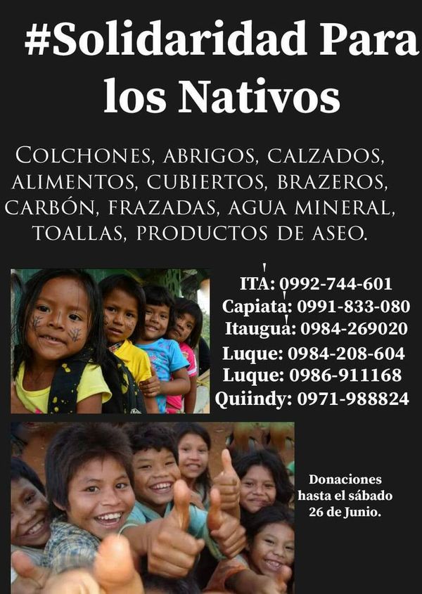 Colecta de abrigos para niños indígenas - Nacionales - ABC Color
