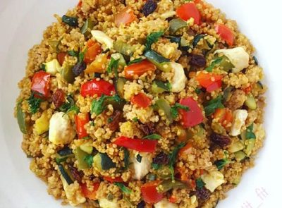 Ensalada de cous cous y salsa de yogurt
