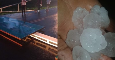 La Nación / Destrozos y granizadas tras severo temporal en Caaguazú