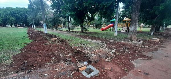 Se inicia refacción en concurrida plaza de Presidente Franco - ABC en el Este - ABC Color
