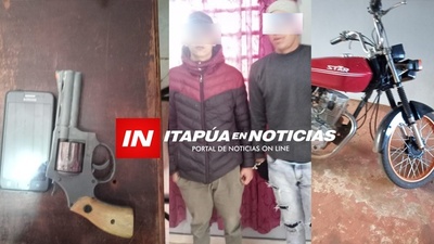 APREHENDEN A DOS HOMBRES ARMADOS EN UNA MOTOCICLETA.