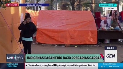 Diario HOY | Niños y adultos indígenas pasan frío en Plaza de Armas, sus líderes rechazan ir a albergue