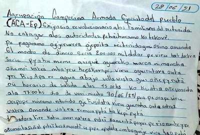 FTC prácticamente sin dudas de la autoría de ACA-EP en el secuestro en Puentesiño | Ñanduti