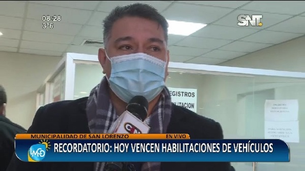 Recordatorio: Hoy vencen las habilitaciones de vehículos y registro de conducir - SNT