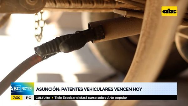 Patentes vehiculares en Asunción vencen hoy - ABC Noticias - ABC Color