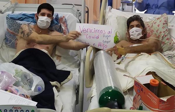 Festejo doble: padre e hijo vencen al coronavirus