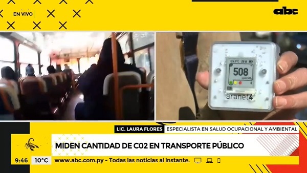 Especialista evalúa cantidad de dióxido de carbono en buses