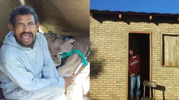 Donó parte de su terreno y construyó casa a hombre en situación de calle
