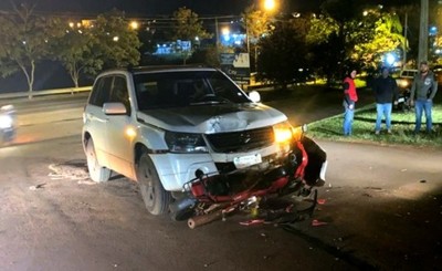 Motociclista sufre lesiones en accidente de tránsito