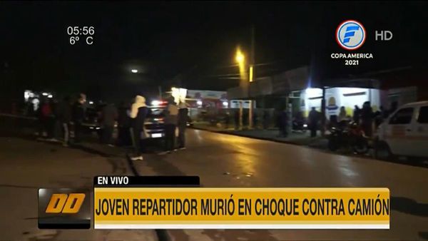 Joven repartidor fallece tras chocar contra un camión en San Lorenzo