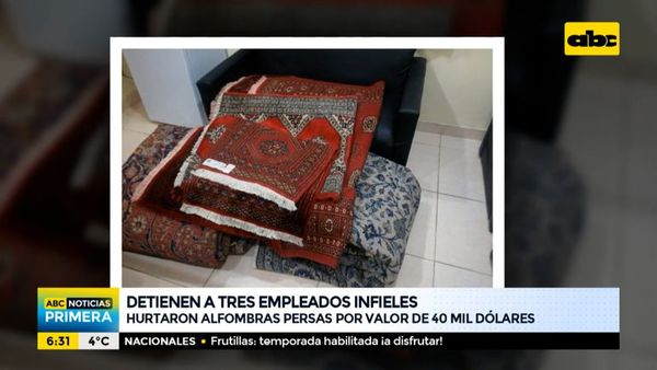 Tres hombres detenidos tras hurto de alfombras persas - ABC Noticias - ABC Color